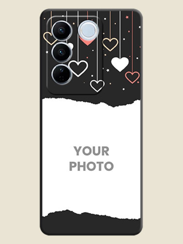 Custom Love Hangings with Splash Wave Picture on Space Black Custom Soft Matte Phone Back Cover - Vivo V27 Pro - alternate view