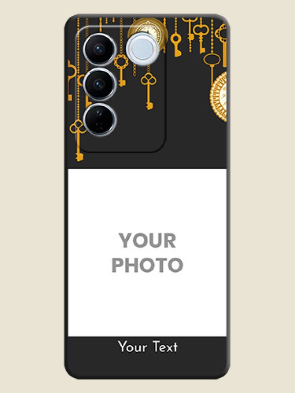 Custom Decorative Design with Text on Space Black Custom Soft Matte Back Cover - Vivo V27 Pro - alternate view