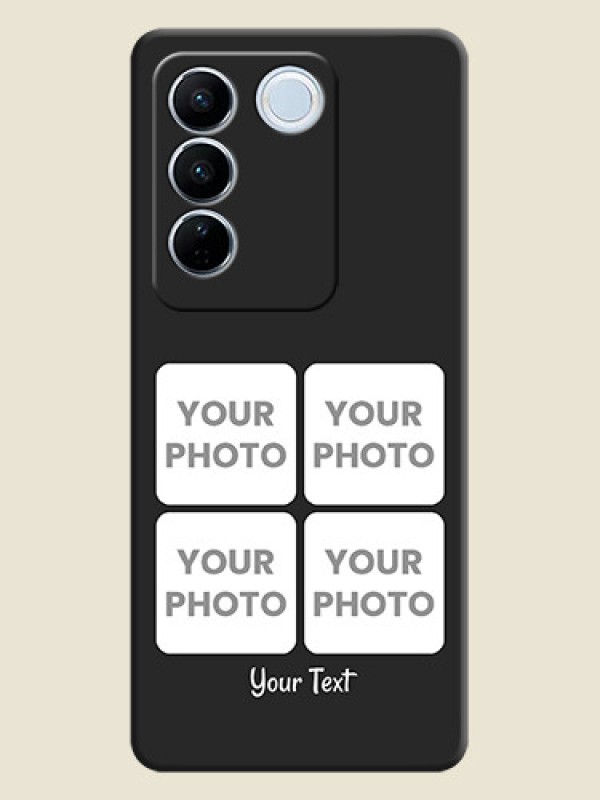 Custom Floral Art with 6 Image Holder on Photo on Space Black Soft Matte Mobile Case - Vivo V27 Pro - alternate view