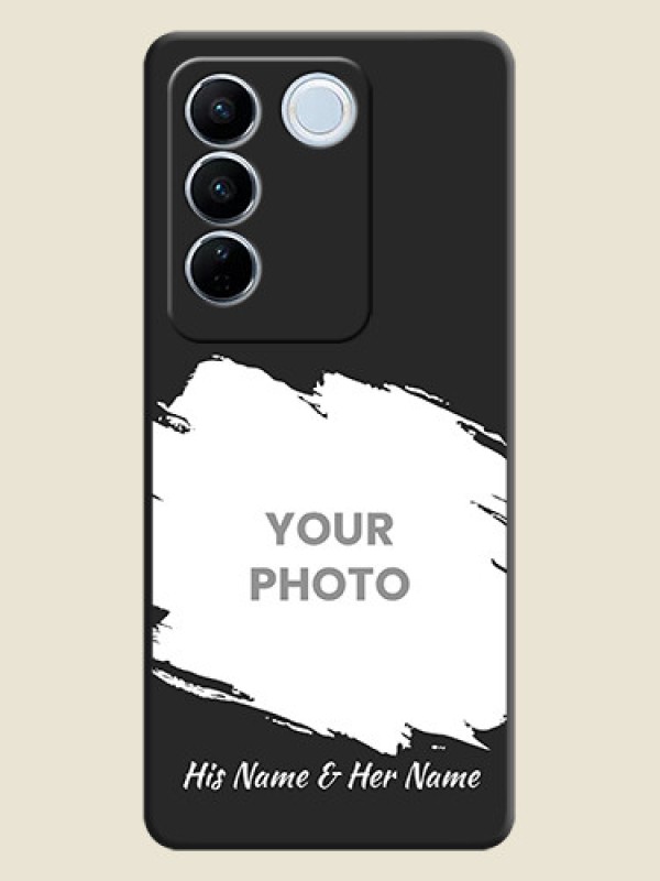 Custom Grunge Brush Strokes on Photo on Space Black Soft Matte Back Cover - Vivo V27 Pro - alternate view