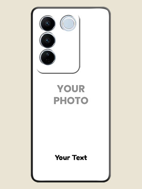 Custom Full Single Pic Upload With Text On Space Black Personalized Soft Matte Phone Covers -Vivo V27 Pro - alternate view
