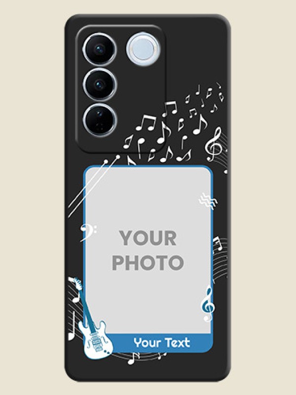 Custom Musical Theme Design with Text on Photo on Space Black Soft Matte Mobile Case - Vivo V27 - alternate view