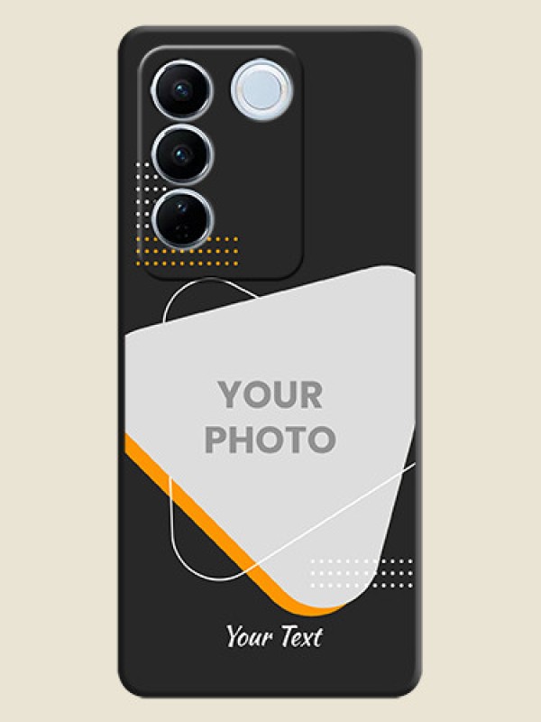 Custom Yellow Triangle on Photo on Space Black Soft Matte Phone Cover - Vivo V27 - alternate view