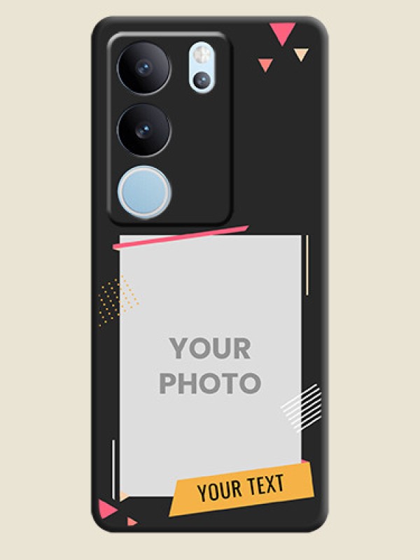 Custom Photo Frame with Triangle Small Dots on Photo On Space Black Custom Soft Matte Mobile Back Cover - Vivo V29 5G - alternate view