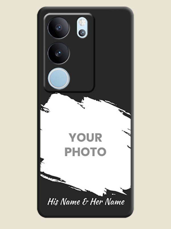 Custom Grunge Brush Strokes on Photo  On Space Black Custom Soft Matte Mobile Back Cover - Vivo V29 5G - alternate view