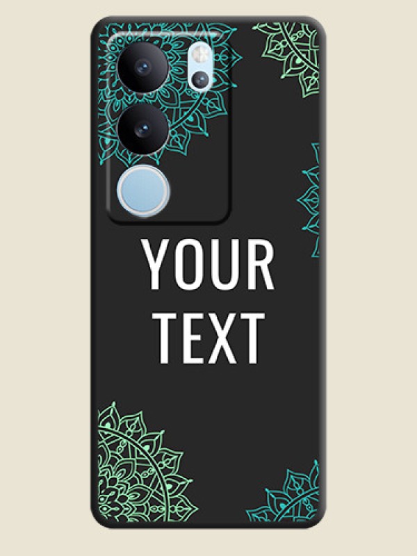 Custom Your Name with Floral Design On Space Black Custom Soft Matte Mobile Back Cover - Vivo V29 5G - alternate view
