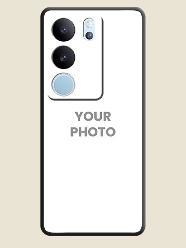 Custom Full Single Pic Upload On Space Black Custom Soft Matte Mobile Back Cover - Vivo V29 5G - alternate view