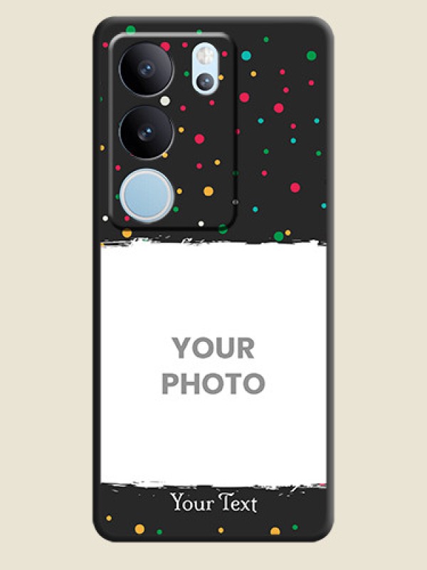 Custom Multicolor Dotted Pattern with Text  On Space Black Custom Soft Matte Mobile Back Cover - Vivo V29 Pro 5G - alternate view
