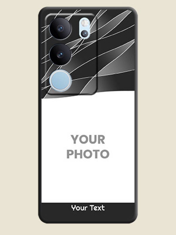 Custom Mixed Wave Lines on Photo On Space Black Custom Soft Matte Mobile Back Cover - Vivo V29 Pro 5G - alternate view