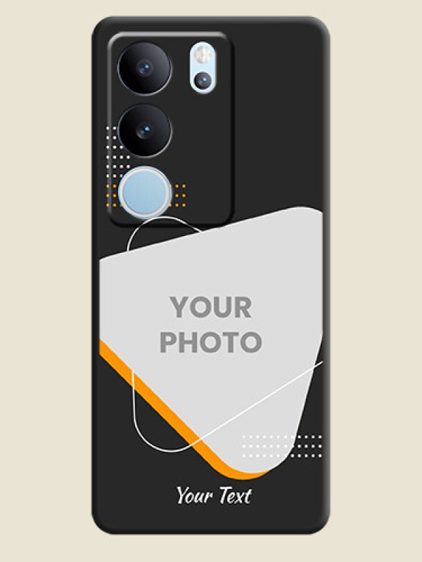Custom Yellow Triangle on Photo On Space Black Custom Soft Matte Mobile Back Cover - Vivo V29 Pro 5G - alternate view