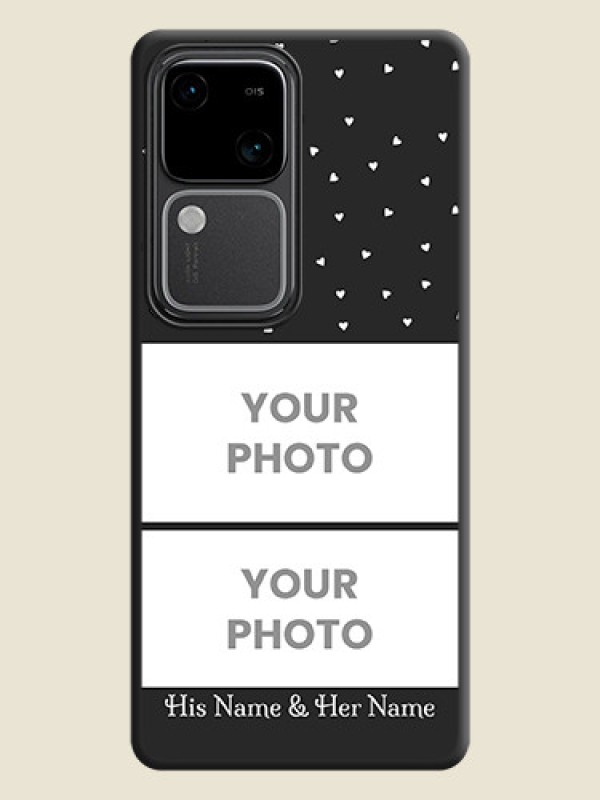 Custom Miniature Love Symbols with Name on Space Black Custom Soft Matte Back Cover - Vivo V30 Pro 5G - alternate view