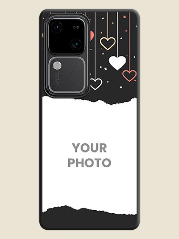 Custom Love Hangings with Splash Wave Picture on Space Black Custom Soft Matte Phone Back Cover - Vivo V30 Pro 5G - alternate view