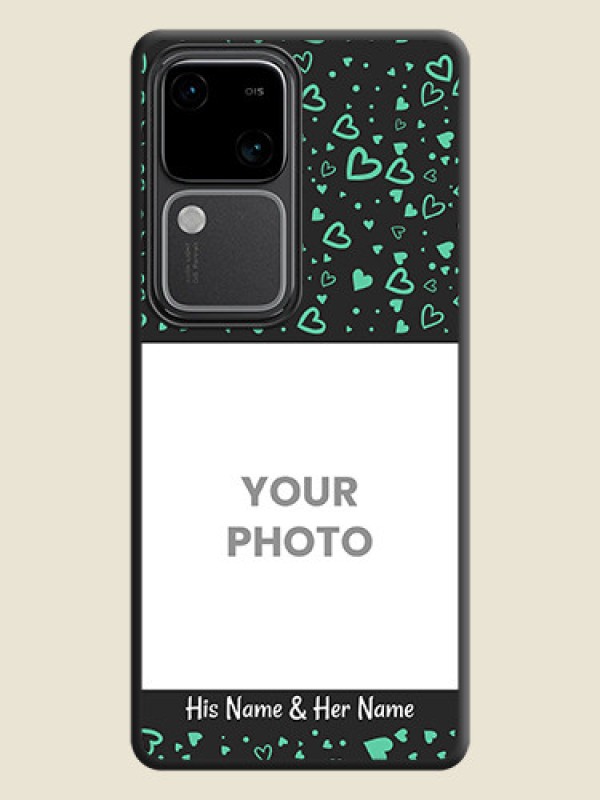 Custom Sea Green Indefinite Love Pattern - Photo on Space Black Soft Matte Mobile Cover - Vivo V30 Pro 5G - alternate view