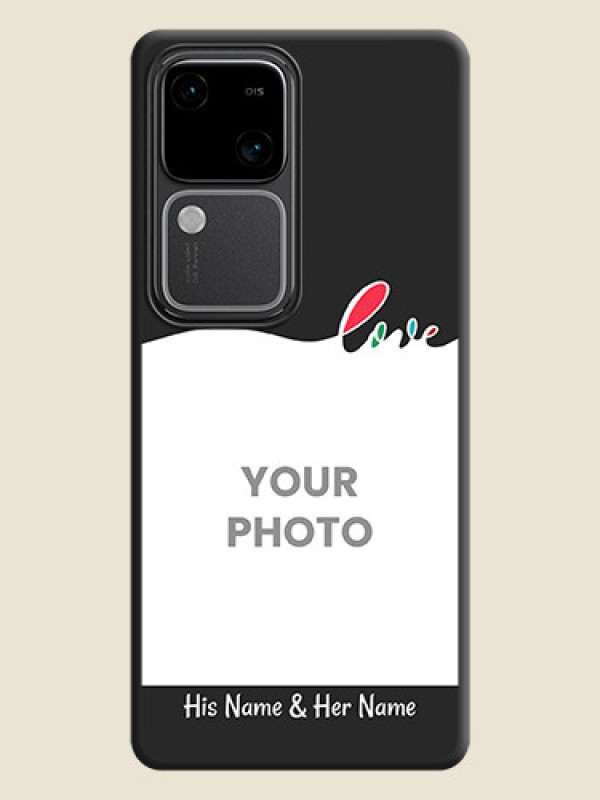 Custom Fall in Love Pattern with Picture - Photo on Space Black Soft Matte Mobile Case - Vivo V30 Pro 5G - alternate view