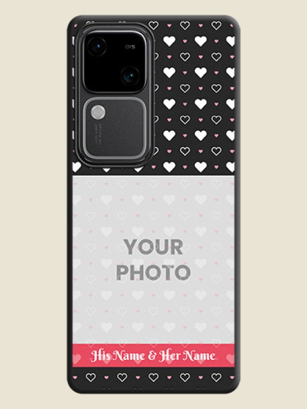 Custom White Color Love Symbols with Text Design - Photo on Space Black Soft Matte Phone Cover - Vivo V30 Pro 5G - alternate view
