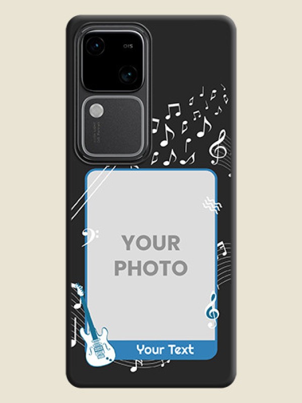 Custom Musical Theme Design with Text - Photo on Space Black Soft Matte Mobile Case - Vivo V30 Pro 5G - alternate view