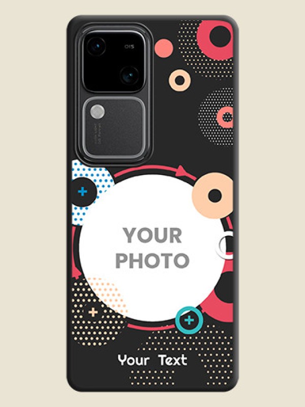 Custom Multicoloured Round Image on Personalised Space Black Soft Matte Cases - Vivo V30 Pro 5G - alternate view