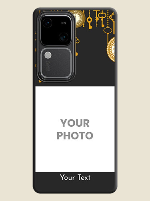 Custom Decorative Design with Text on Space Black Custom Soft Matte Back Cover - Vivo V30 Pro 5G - alternate view