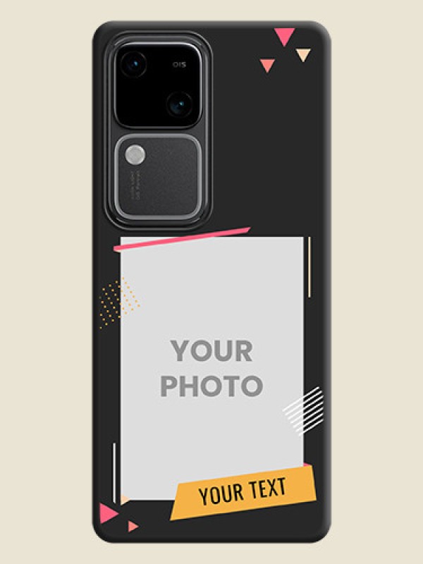 Custom Photo Frame with Triangle Small Dots - Photo on Space Black Soft Matte Back Cover - Vivo V30 Pro 5G - alternate view