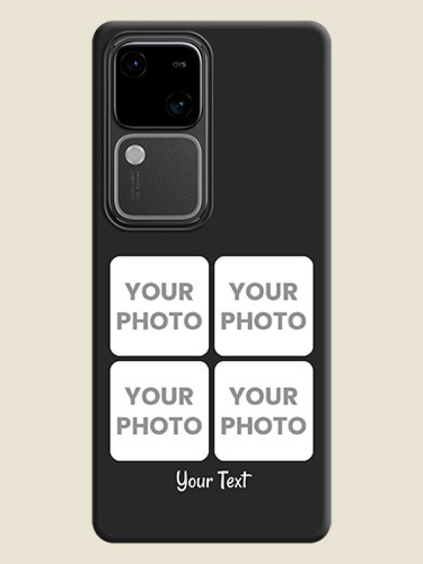 Custom Floral Art with 6 Image Holder - Photo on Space Black Soft Matte Mobile Case - Vivo V30 Pro 5G - alternate view
