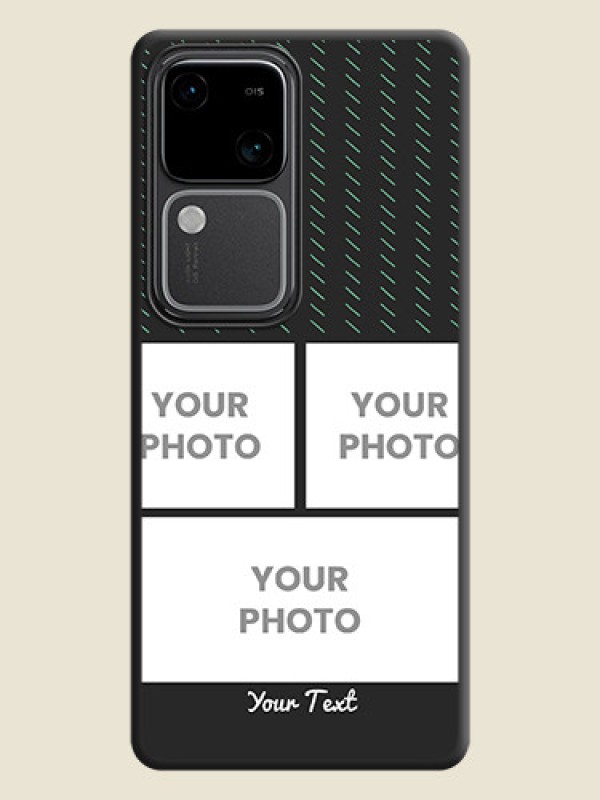 Custom Cross Dotted Pattern with 2 Image Holder on Personalised Space Black Soft Matte Cases - Vivo V30 Pro 5G - alternate view