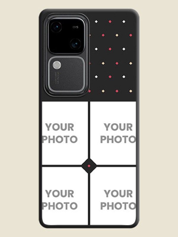 Custom Multicolor Dotted Pattern with 4 Image Holder on Space Black Custom Soft Matte Phone Cases - Vivo V30 Pro 5G - alternate view