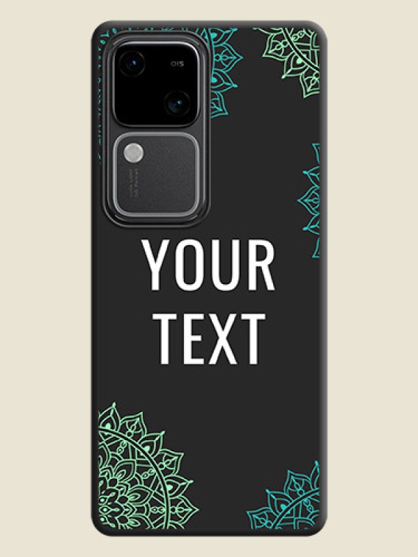Custom Your Name with Floral Design on Space Black Custom Soft Matte Back Cover - Vivo V30 Pro 5G - alternate view