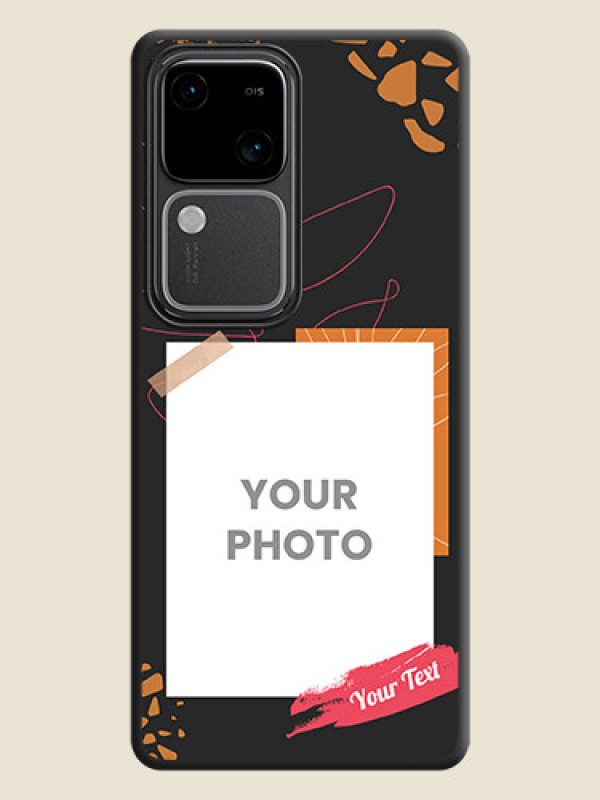 Custom Orange Photo Frame on Space Black Custom Soft Matte Phone Back Cover - Vivo V30 Pro 5G - alternate view