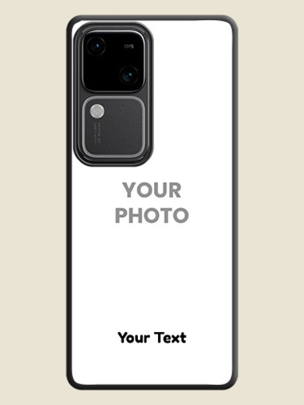 Custom Full Single Pic Upload With Text On Space Black Personalized Soft Matte Phone Covers - Vivo V30 Pro 5G - alternate view