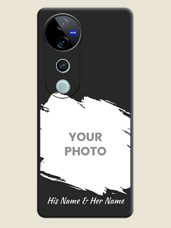 Custom Grunge Brush Strokes on Photo On Space Black Custom Soft Matte Mobile Back Cover - Vivo V40 Pro 5G - alternate view