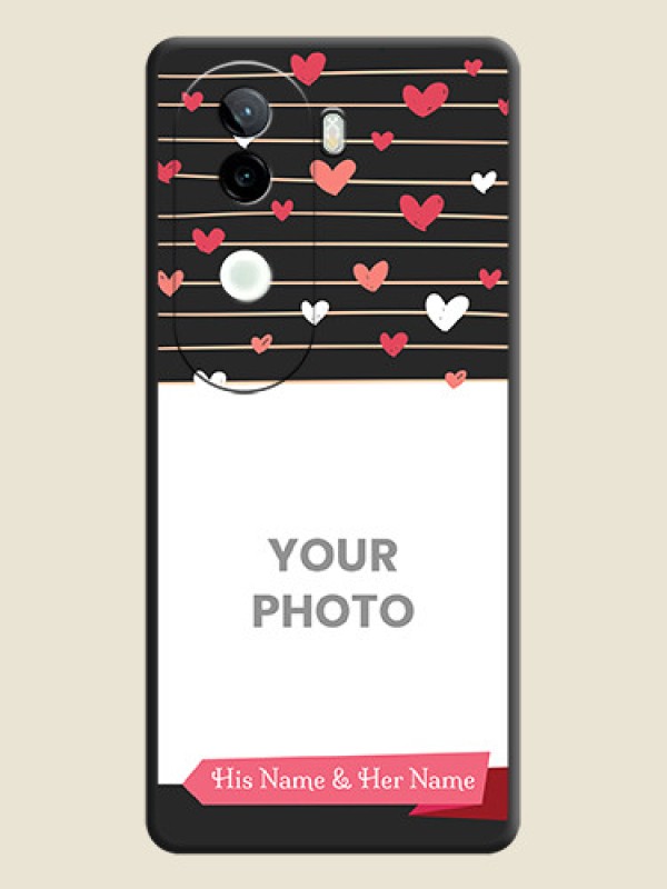 Custom Love Pattern with Name on Pink Ribbon on Photo On Space Black Custom Soft Matte Mobile Back Cover - Vivo V40e 5G - alternate view