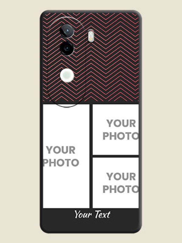 Custom Wave Pattern with 3 Image Holder On Space Black Custom Soft Matte Mobile Back Cover - Vivo V40e 5G - alternate view