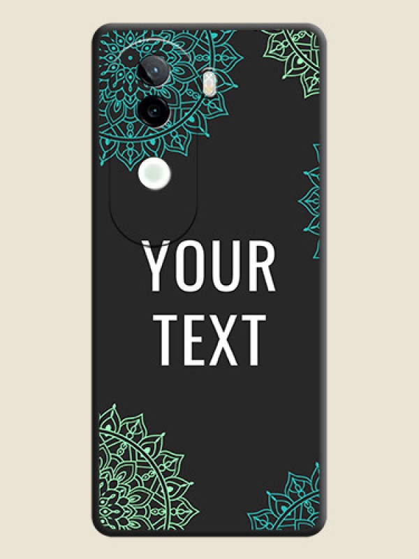 Custom Your Name with Floral Design On Space Black Custom Soft Matte Mobile Back Cover - Vivo V40e 5G - alternate view