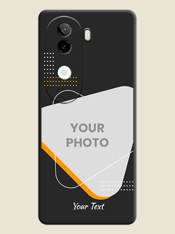 Custom Yellow Triangle on Photo On Space Black Custom Soft Matte Mobile Back Cover - Vivo V40e 5G - alternate view