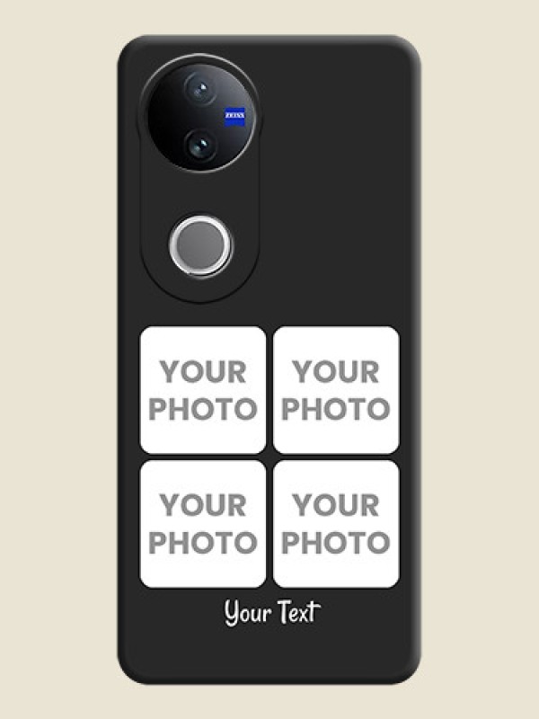 Custom Floral Art with 6 Image Holder on Photo On Space Black Custom Soft Matte Mobile Back Cover - Vivo V50e 5G - alternate view
