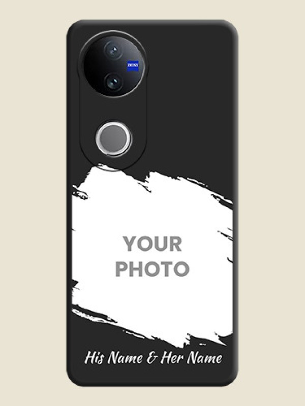 Custom Grunge Brush Strokes on Photo On Space Black Custom Soft Matte Mobile Back Cover - Vivo V50e 5G - alternate view
