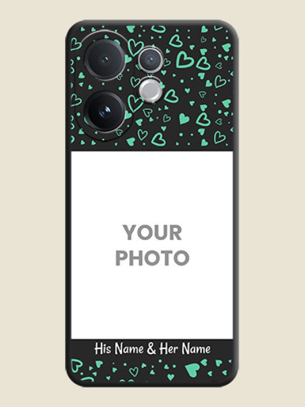 Custom Sea Green Indefinite Love Pattern on Photo On Space Black Custom Soft Matte Mobile Back Cover - Vivo V60 5G - alternate view
