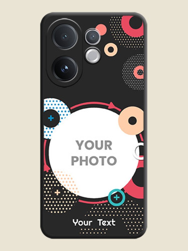 Custom Multicoloured Round Image On Space Black Custom Soft Matte Mobile Back Cover - Vivo V60 5G - alternate view