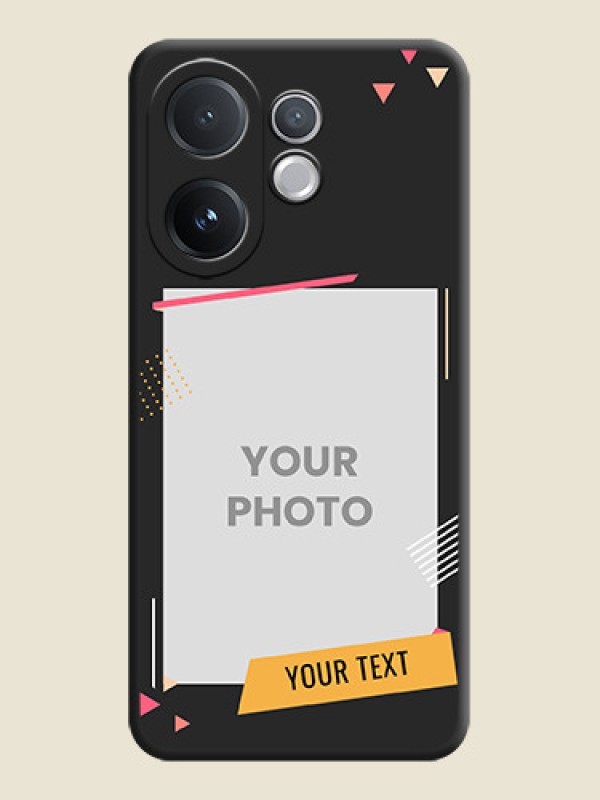 Custom Photo Frame with Triangle Small Dots on Photo On Space Black Custom Soft Matte Mobile Back Cover - Vivo V60 5G - alternate view