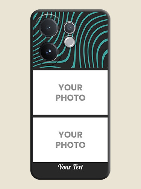 Custom Wave Pattern with 2 Image Holder On Space Black Custom Soft Matte Mobile Back Cover - Vivo V60 5G - alternate view