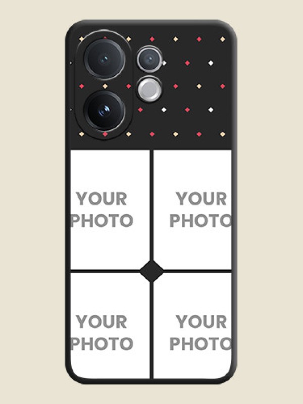 Custom Multicolor Dotted Pattern with 4 Image Holder On Space Black Custom Soft Matte Mobile Back Cover - Vivo V60 5G - alternate view