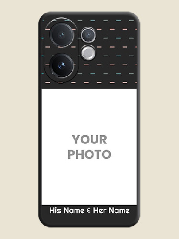 Custom Line Pattern Design with Text On Space Black Custom Soft Matte Mobile Back Cover - Vivo V60 5G - alternate view