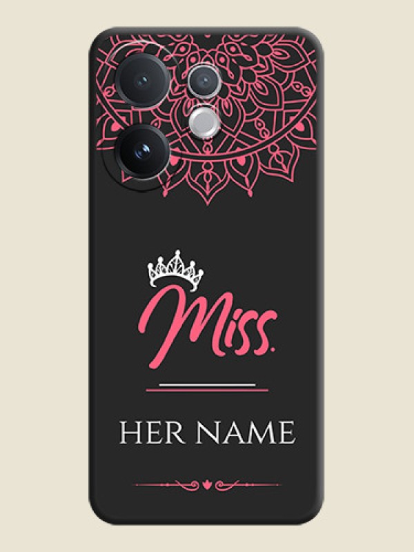 Custom Mrs Name with Floral Design On Space Black Custom Soft Matte Mobile Back Cover - Vivo V60 5G - alternate view