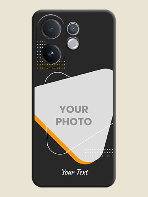 Custom Yellow Triangle on Photo On Space Black Custom Soft Matte Mobile Back Cover - Vivo V60 5G - alternate view