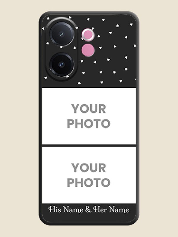 Custom Miniature Love Symbols with Name On Space Black Custom Soft Matte Mobile Back Cover - Vivo V60e 5G - alternate view