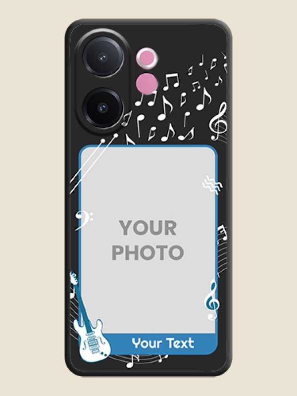 Custom Musical Theme Design with Text on Photo On Space Black Custom Soft Matte Mobile Back Cover - Vivo V60e 5G - alternate view