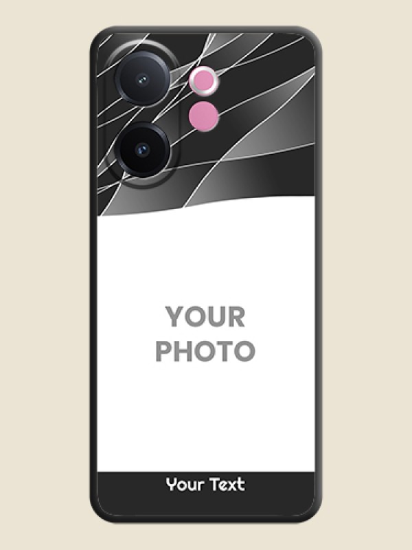 Custom Mixed Wave Lines on Photo On Space Black Custom Soft Matte Mobile Back Cover - Vivo V60e 5G - alternate view