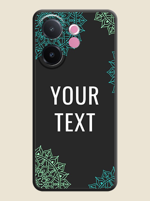 Custom Your Name with Floral Design On Space Black Custom Soft Matte Mobile Back Cover - Vivo V60e 5G - alternate view