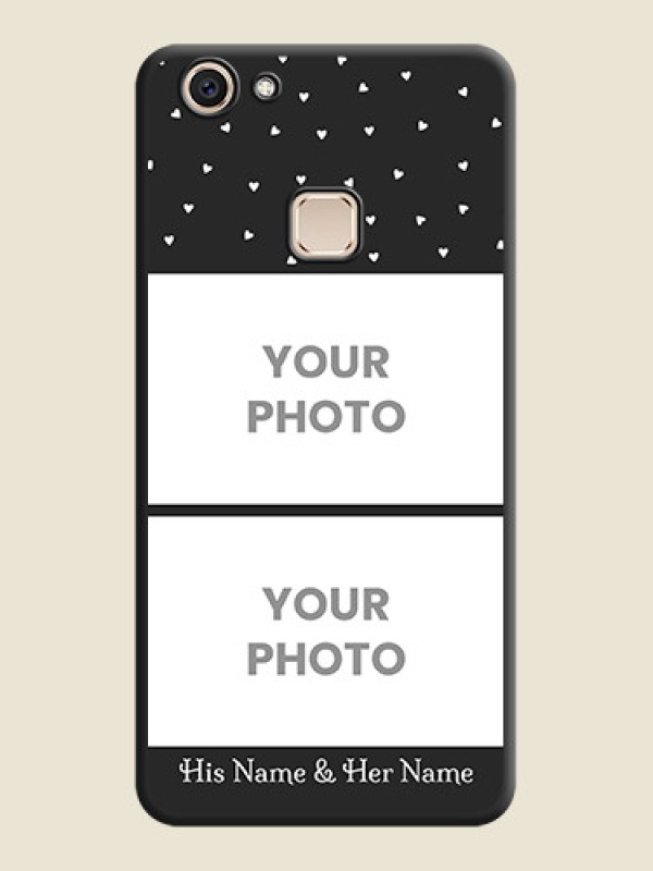 Custom Miniature Love Symbols with Name On Space Black Custom Soft Matte Mobile Back Cover - Vivo V7 Plus - alternate view