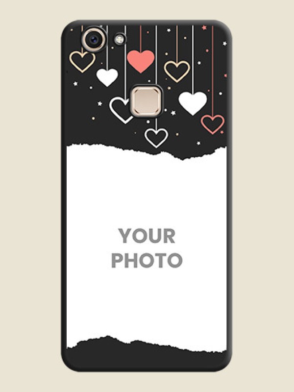 Custom Love Hangings with Splash Wave Picture On Space Black Custom Soft Matte Mobile Back Cover - Vivo V7 Plus - alternate view